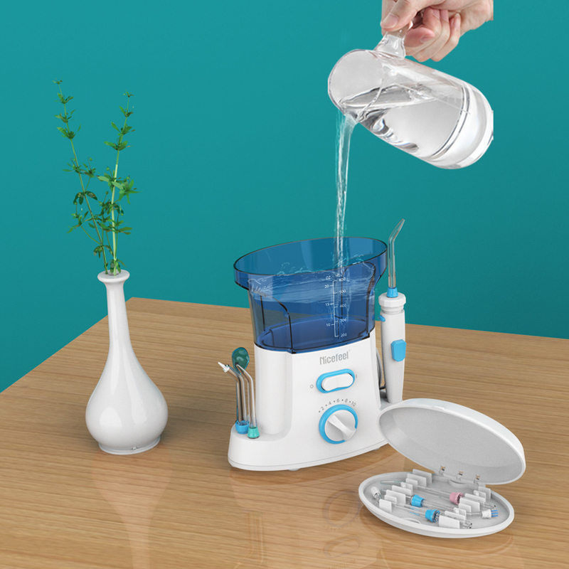 600ml 가족 사용 구두 온천장 백색 파랑을 위한 조정가능한 아BS 물 치과 Flosser