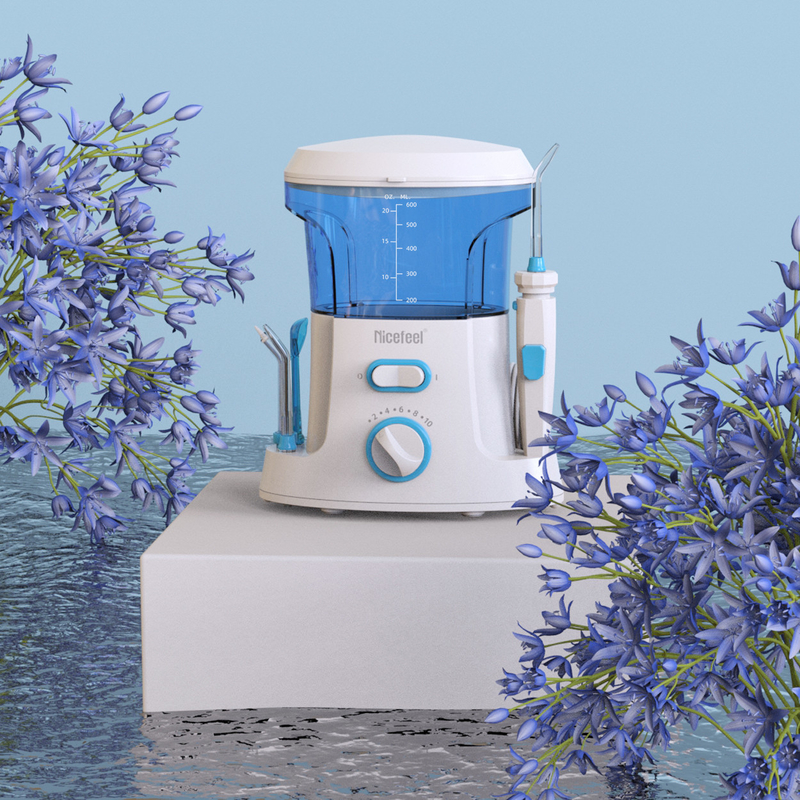 600ml 가족 사용 구두 온천장 백색 파랑을 위한 조정가능한 아BS 물 치과 Flosser