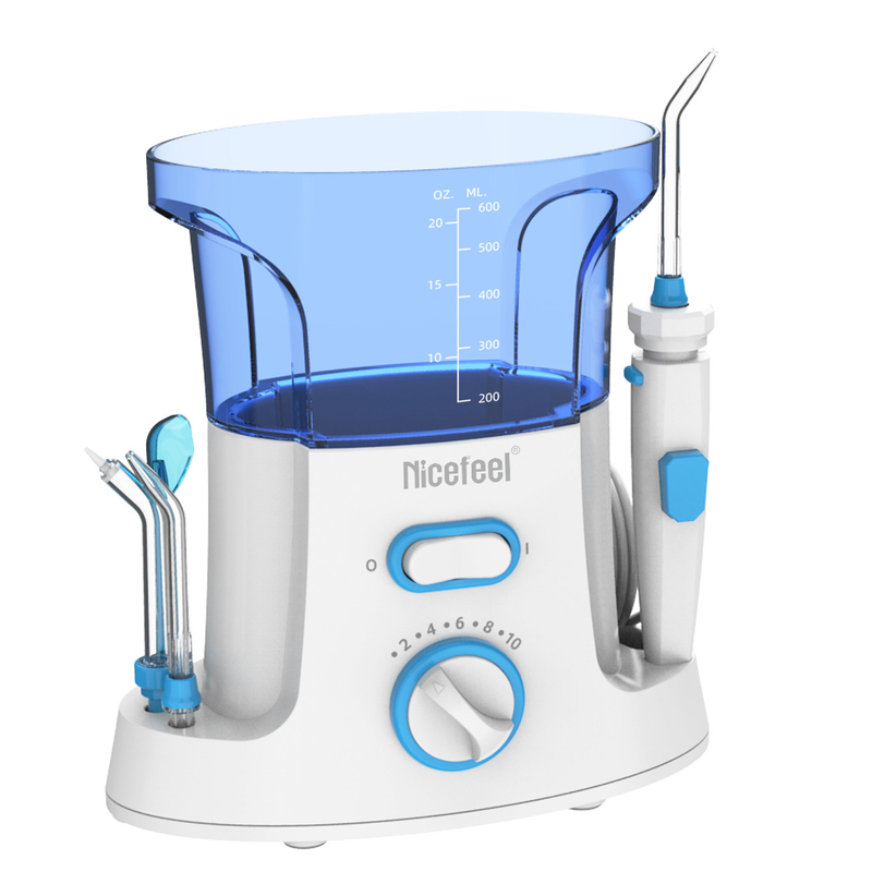 600ml 가족 사용 구두 온천장 백색 파랑을 위한 조정가능한 아BS 물 치과 Flosser