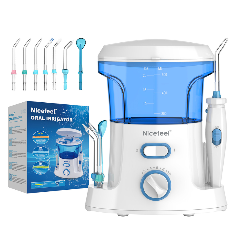 600ml 가족 사용 구두 온천장 백색 파랑을 위한 조정가능한 아BS 물 치과 Flosser
