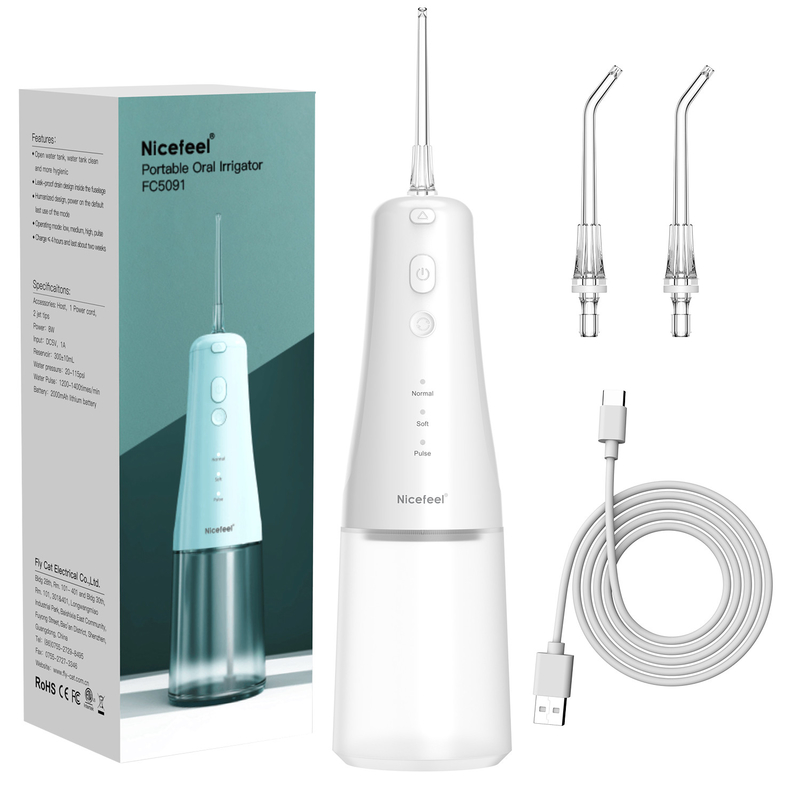 무선 물 치아 flosser 가지고 다닐 수 있는 재충전이 가능한 경구 관주기