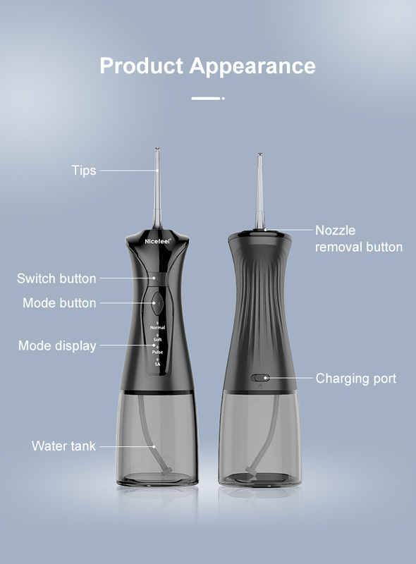1400mAh 검은 무선 바다 치실 배터리는 경구 관주기를 운영했습니다