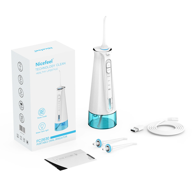 IPX7 방수 구강 세정기 Nicefeel 무선 물 Flosser Oem 로고 큰 물 탱크 물 Flosser 무선